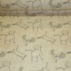 Cotton Waverly Happy Animals Parchment